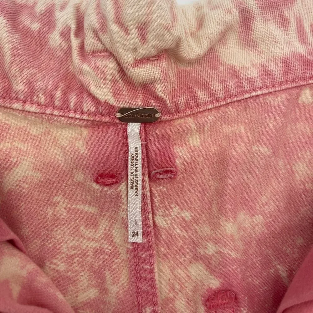 Free People Pink Acid Wash Shorts